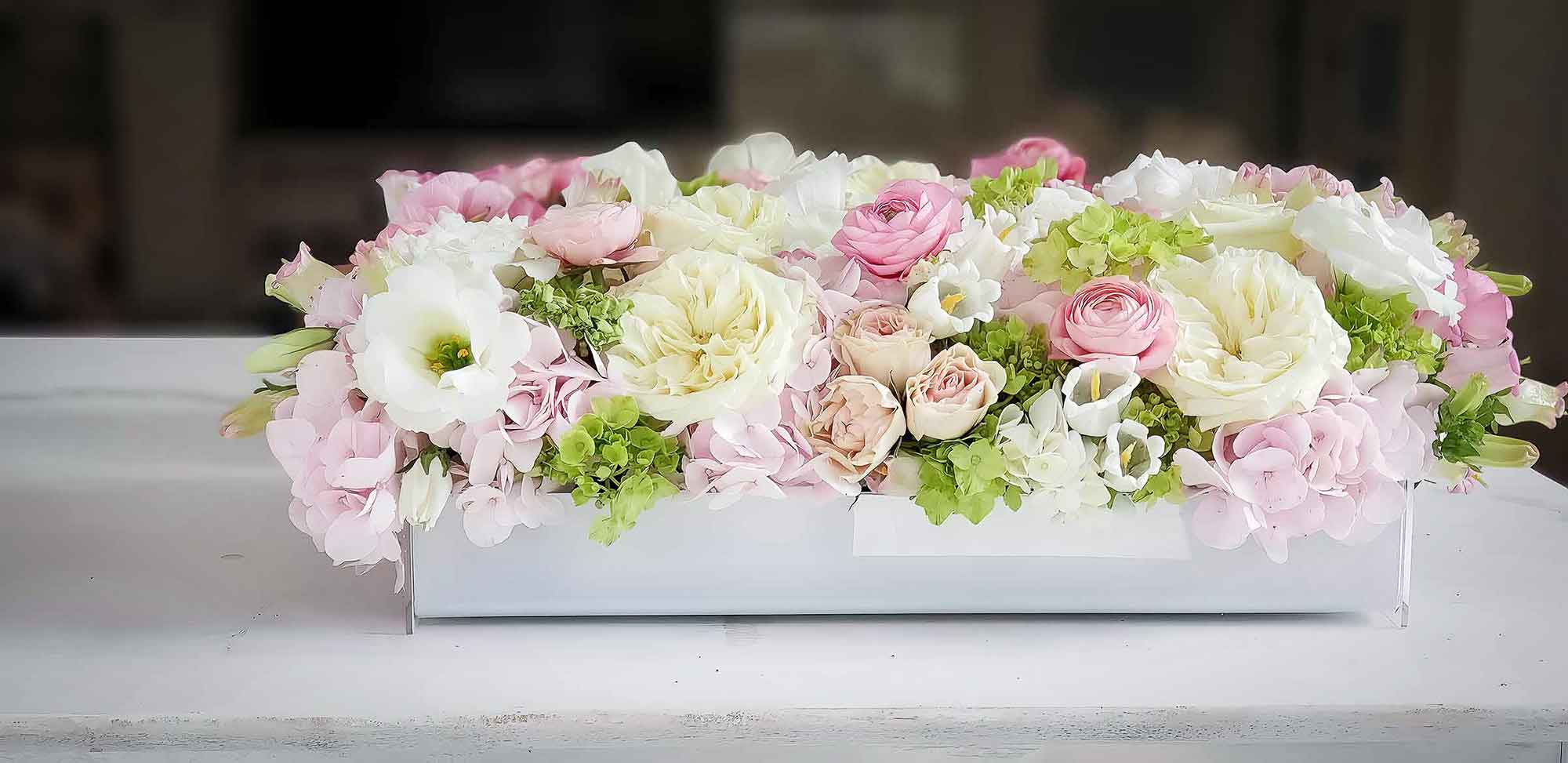 Pink and White Flower Centerpiece