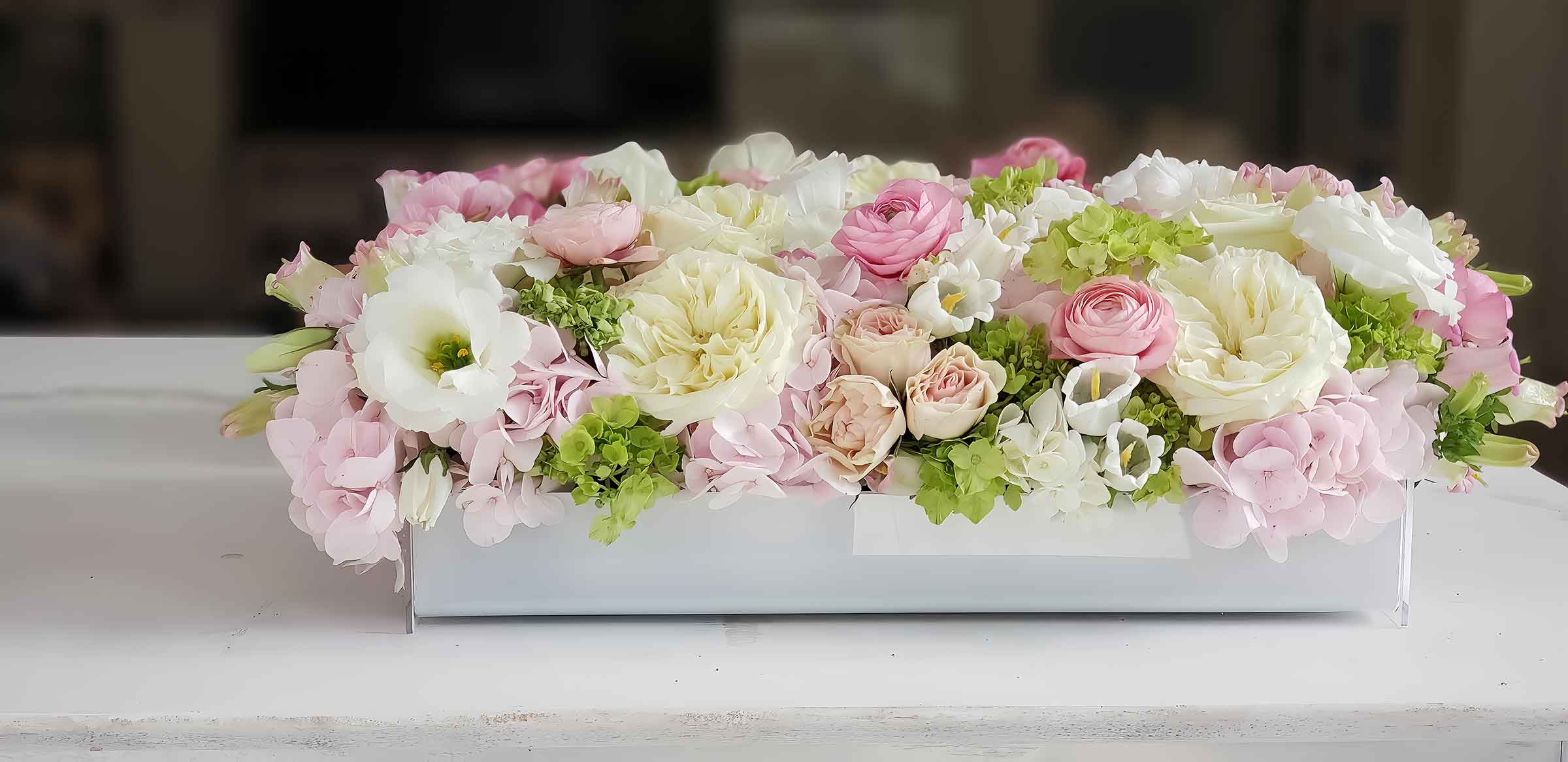 Pink and White Flower Centerpiece